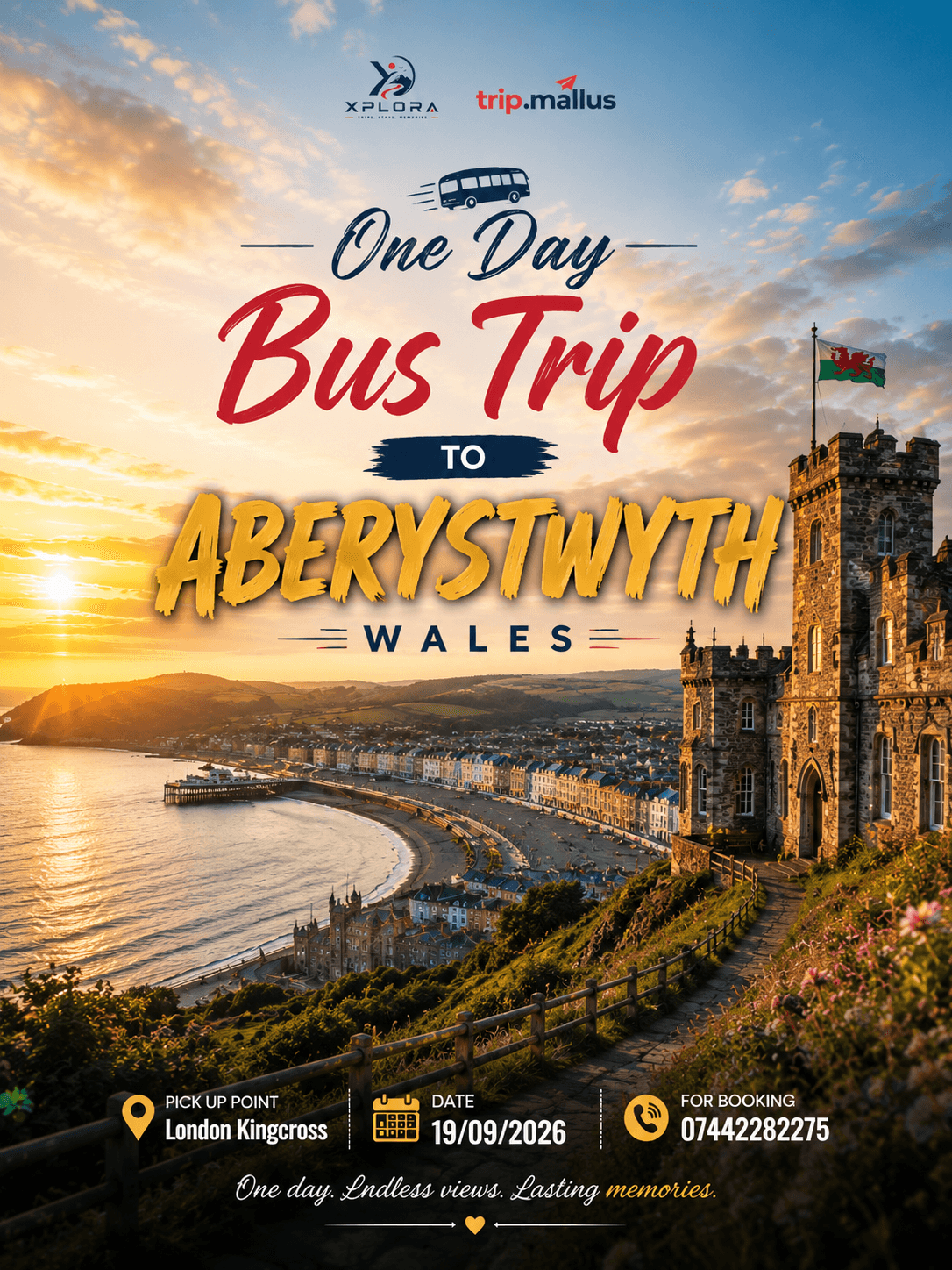 ONE DAY BUS TRIP TO ABERYSTWYTH, WALES